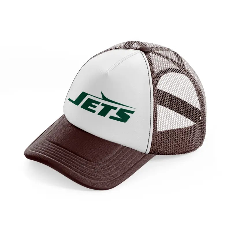 new york jets text brown trucker hat