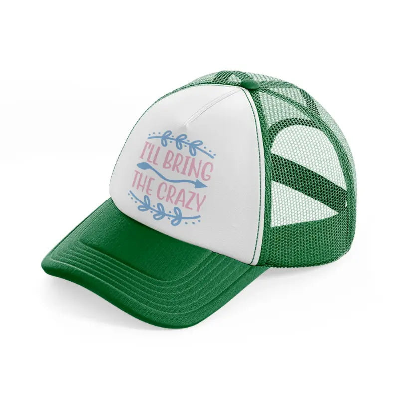7 green and white trucker hat