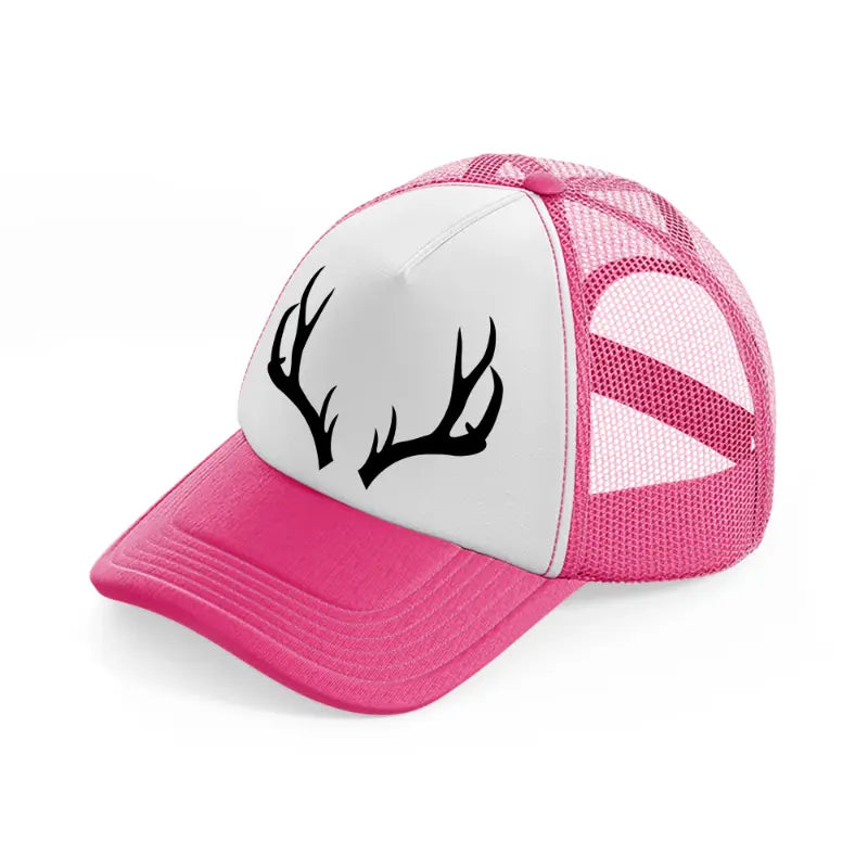 deer horn neon pink trucker hat