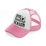 deer hunting season pink and white trucker hat