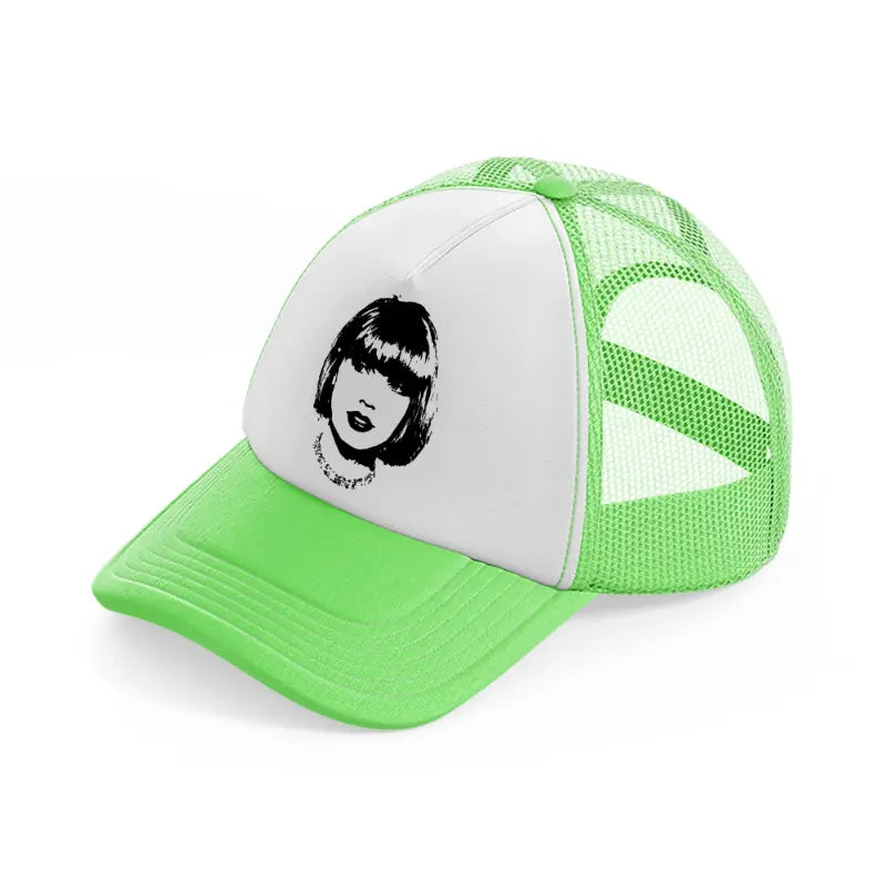 taylor swift b&w lime green trucker hat