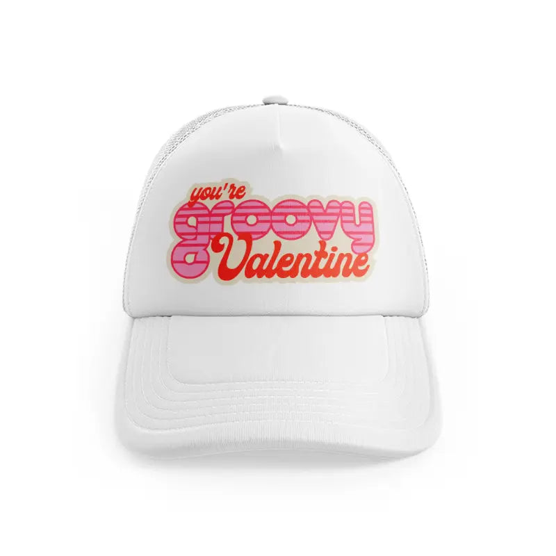 groovy love sentiments gs 01 white trucker hat