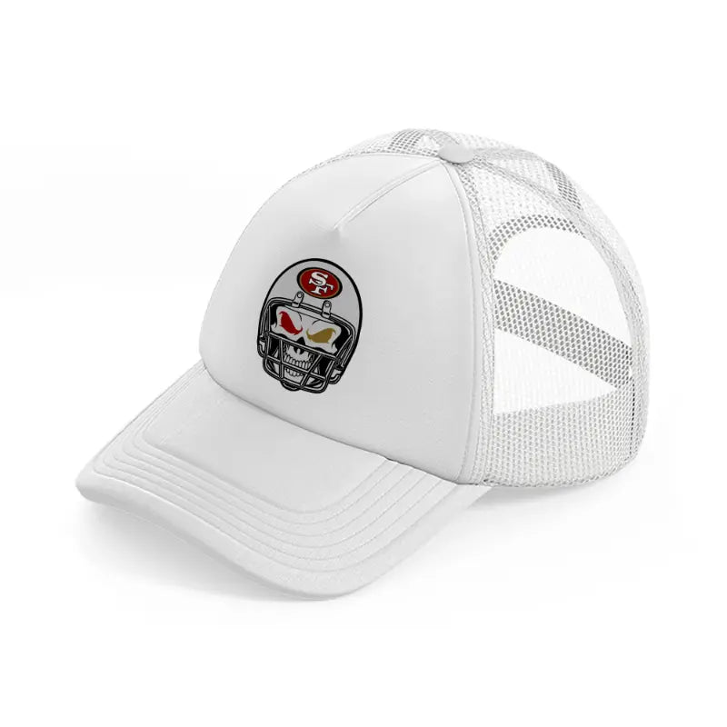 49ers skeleton helmet white trucker hat