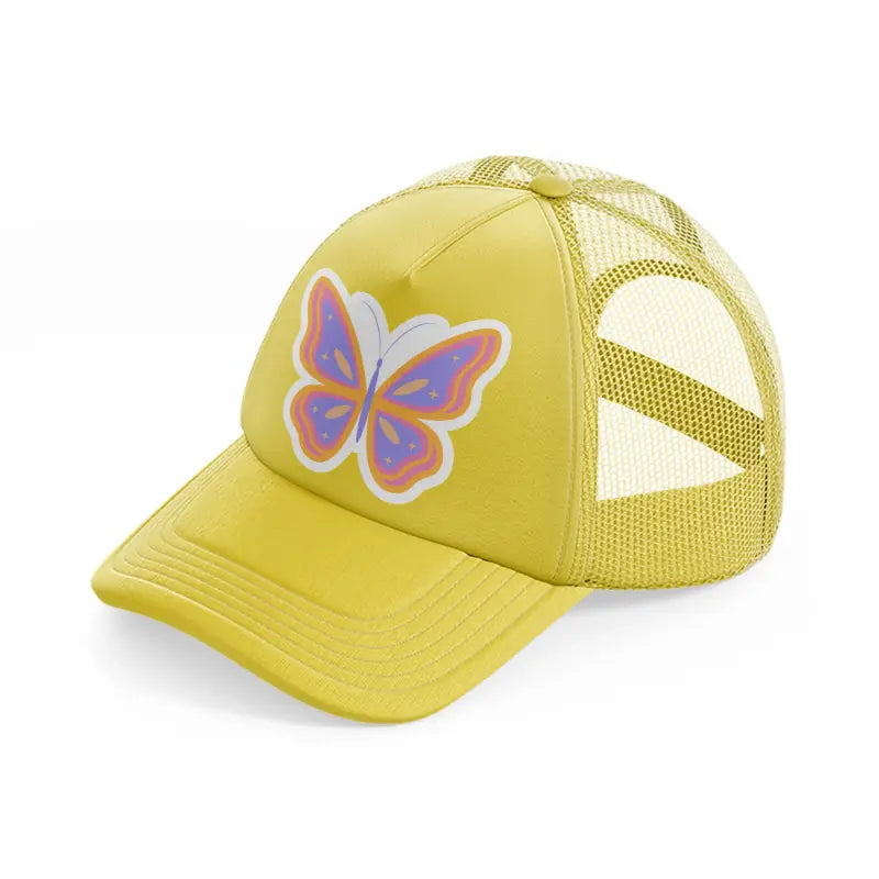 colorful butterfly gold trucker hat