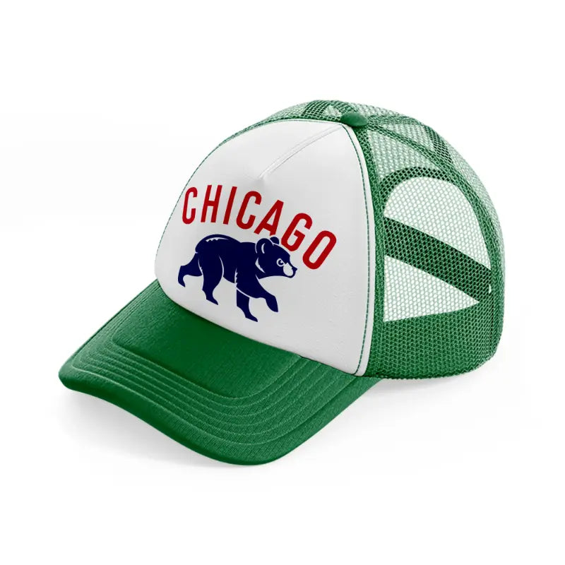 chicago cubs modern green and white trucker hat
