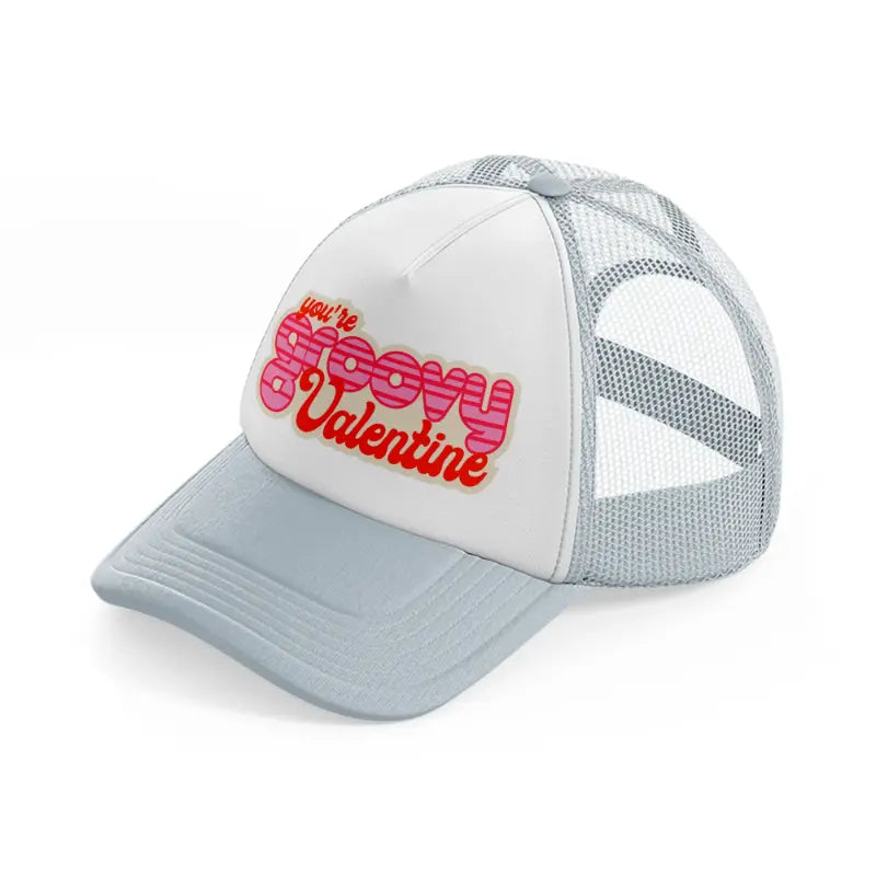 groovy love sentiments gs 01 grey trucker hat