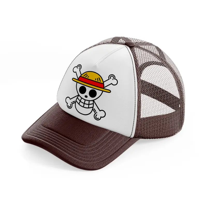 luffy logo brown trucker hat