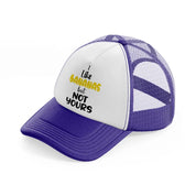 i like bananas but not yours purple trucker hat