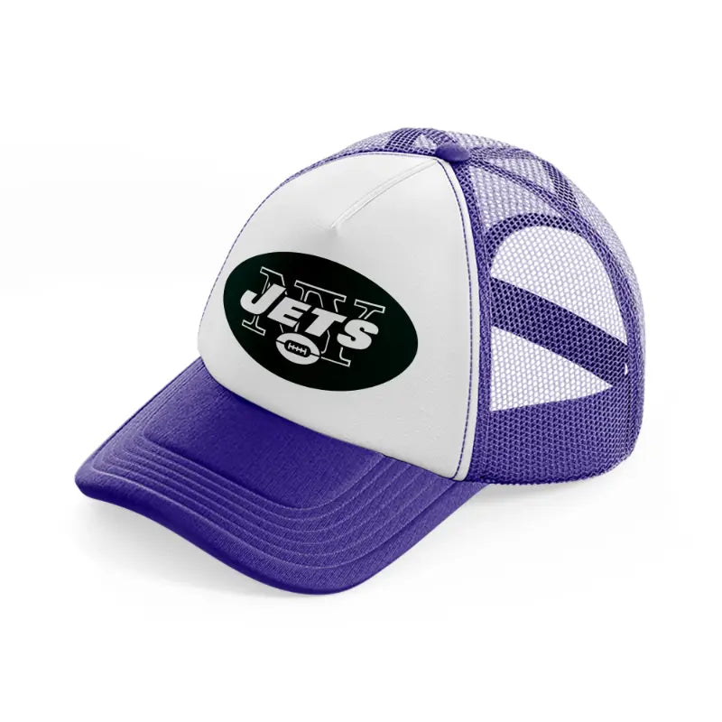 new york jets badge purple trucker hat