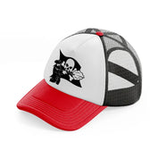 captain flag red and black trucker hat
