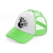 the goat whisper lime green trucker hat