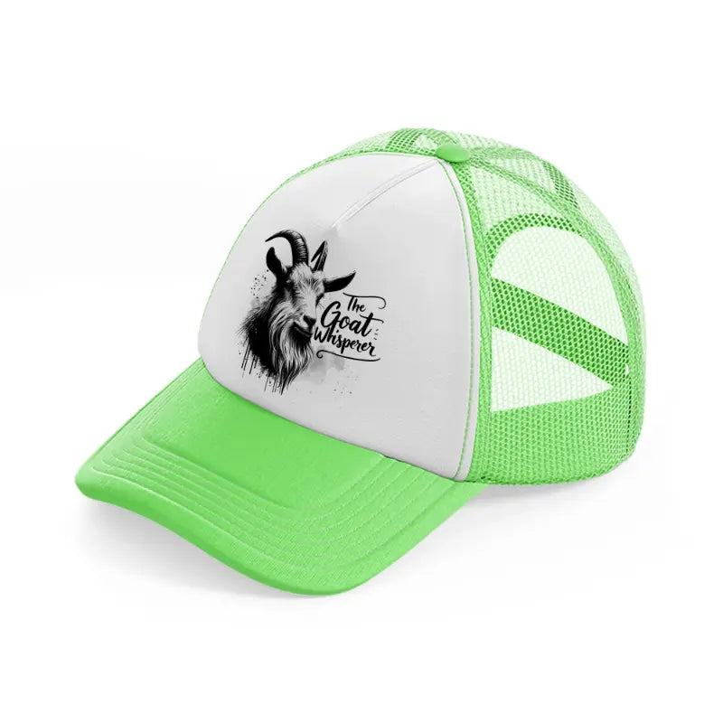 the goat whisper lime green trucker hat
