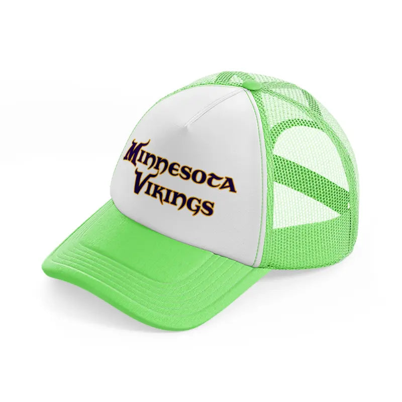minnesota vikings text lime green trucker hat