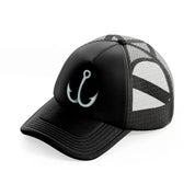 double hook black trucker hat