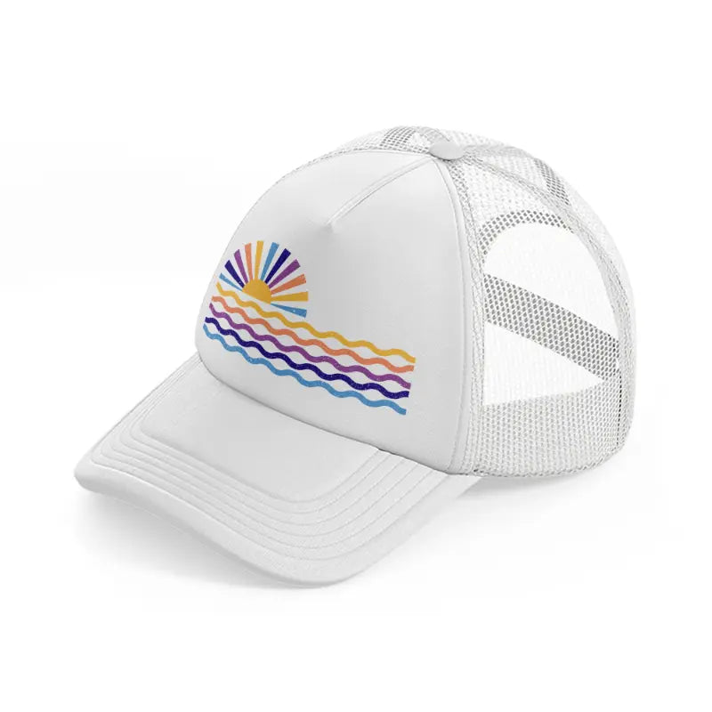 sunset white trucker hat