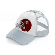 49ers red helmet grey trucker hat