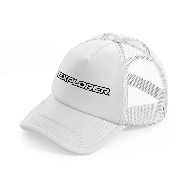 explorer white trucker hat