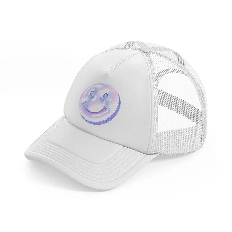 smiley white trucker hat