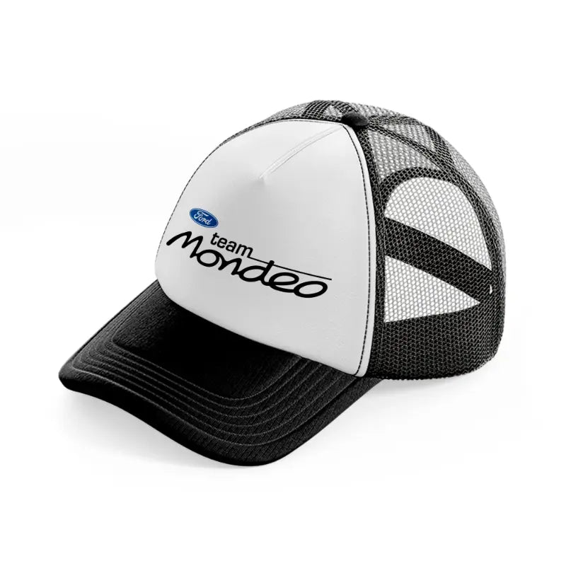 ford team mondeo black and white trucker hat