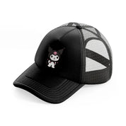 bat kitty smiling black trucker hat