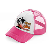 surf club paradise neon pink trucker hat