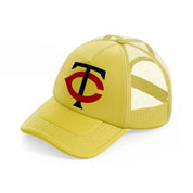 minnesota twins letters gold trucker hat