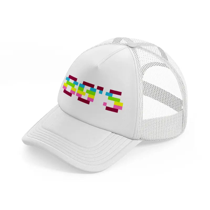 80s text white trucker hat