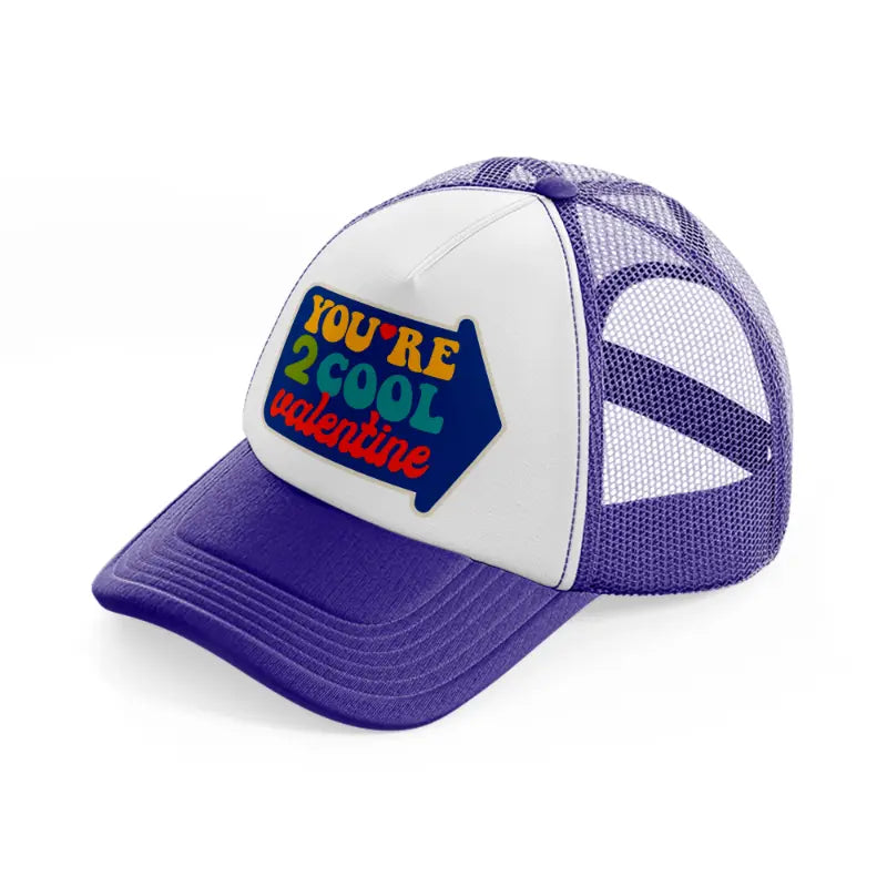 groovy love sentiments gs 09 purple trucker hat