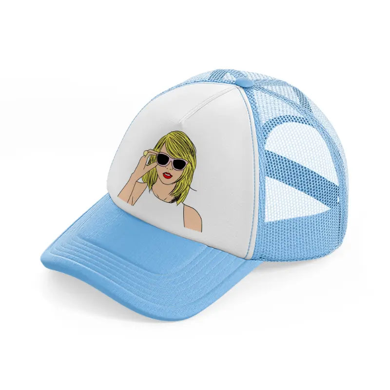 taylor swift animated sky blue trucker hat