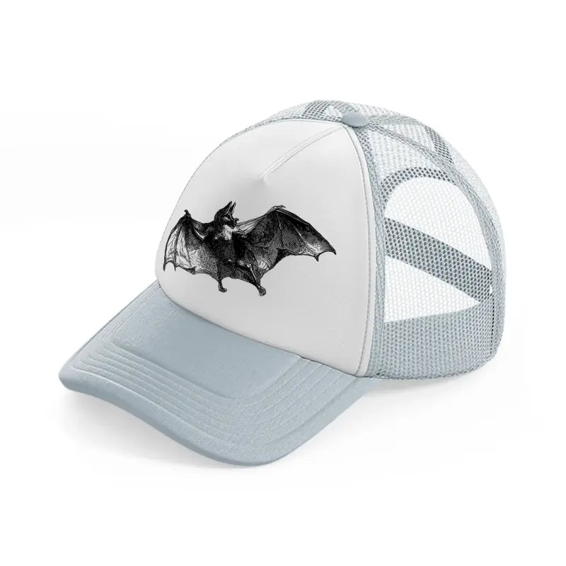 bat grey trucker hat