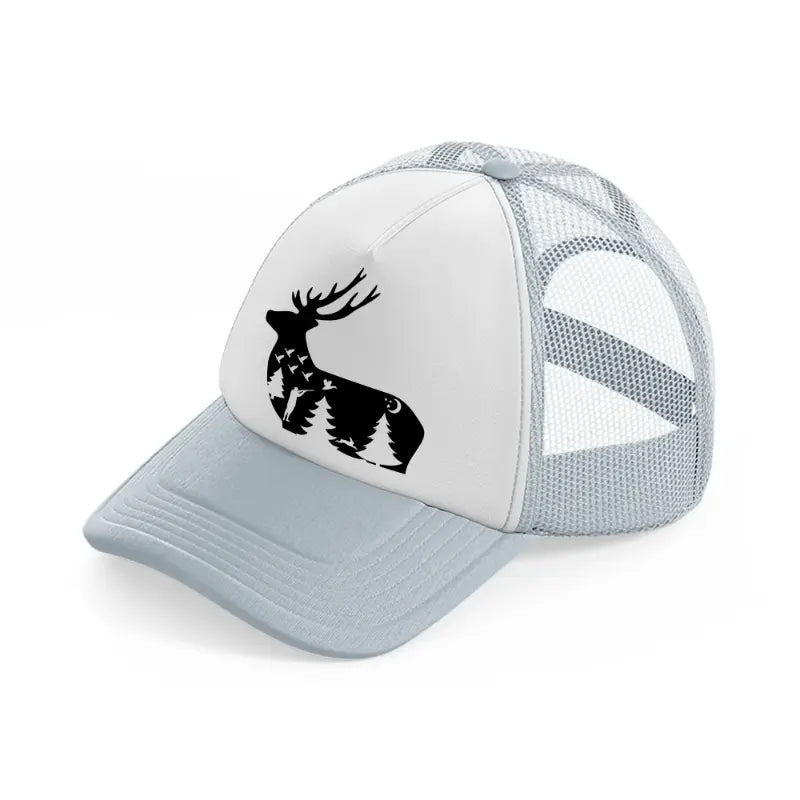 hunting symbol grey trucker hat