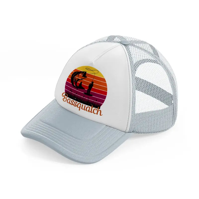 bassquatch grey trucker hat