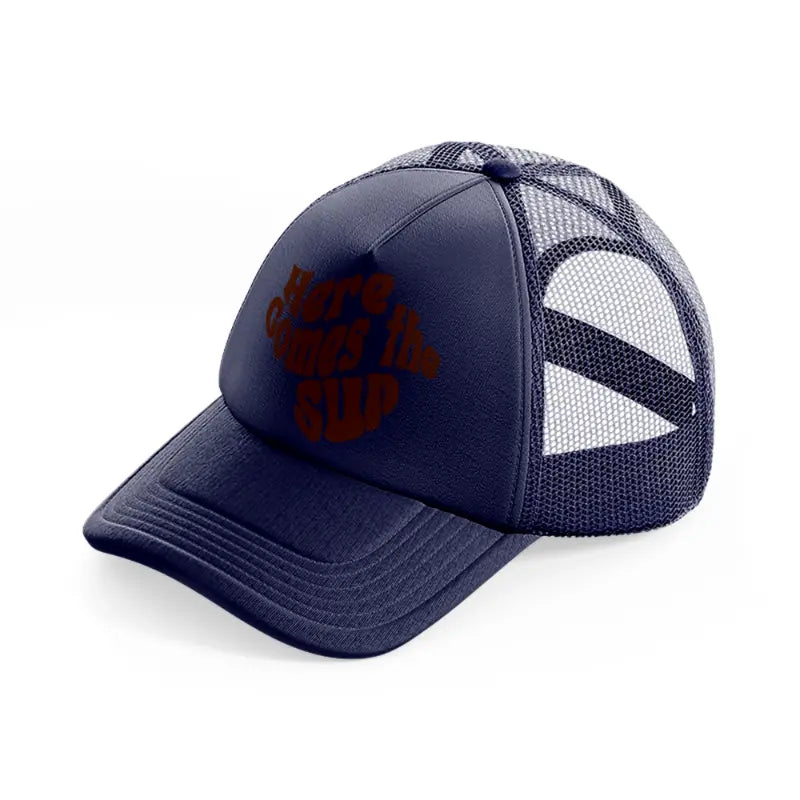 retro elements 108 navy blue trucker hat