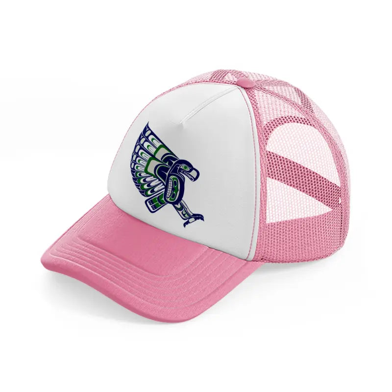 seattle seahawks vintage pink and white trucker hat