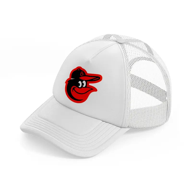 baltimore orioles white trucker hat