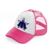 seattle mariners retro neon pink trucker hat