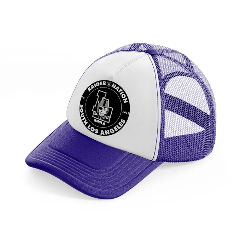 oakland raiders retro badge purple trucker hat