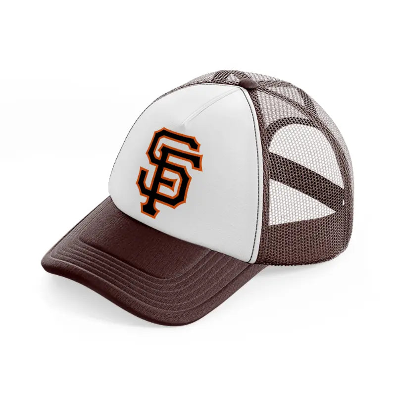 sf emblem brown trucker hat