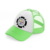 pittsburgh steelers emblem lime green trucker hat
