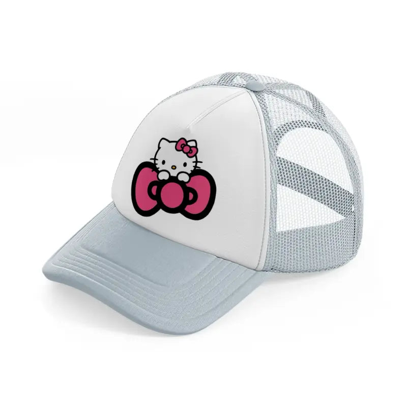 hello kitty bow grey trucker hat