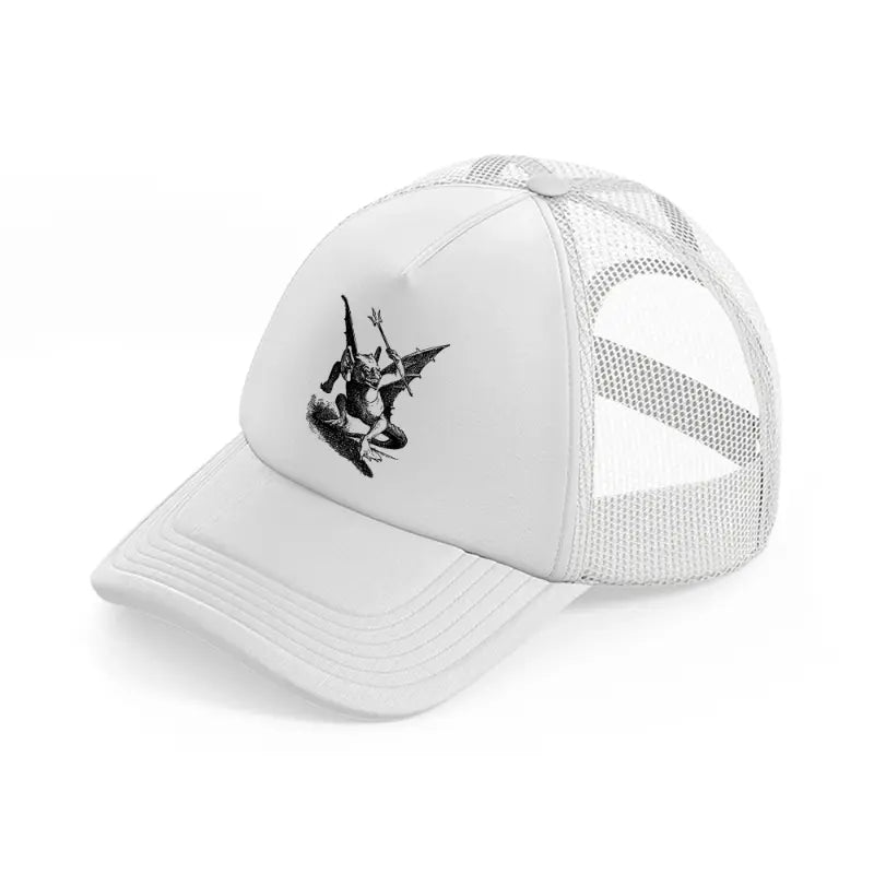 devil white trucker hat