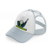 golf ball stick grey trucker hat