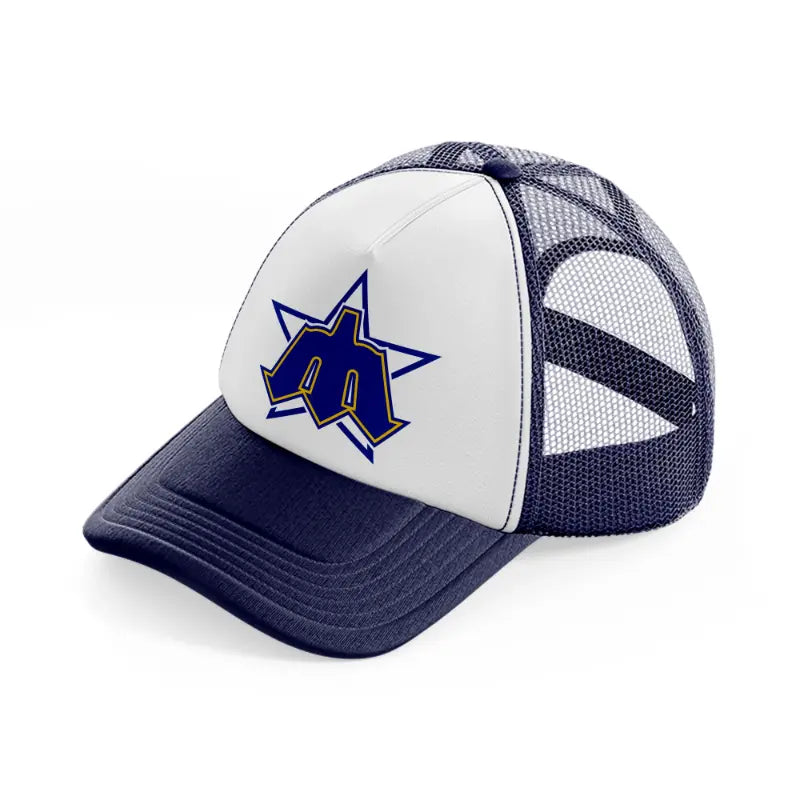 seattle mariners retro navy blue and white trucker hat