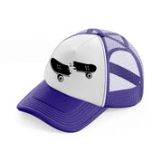 broken skateboard purple trucker hat