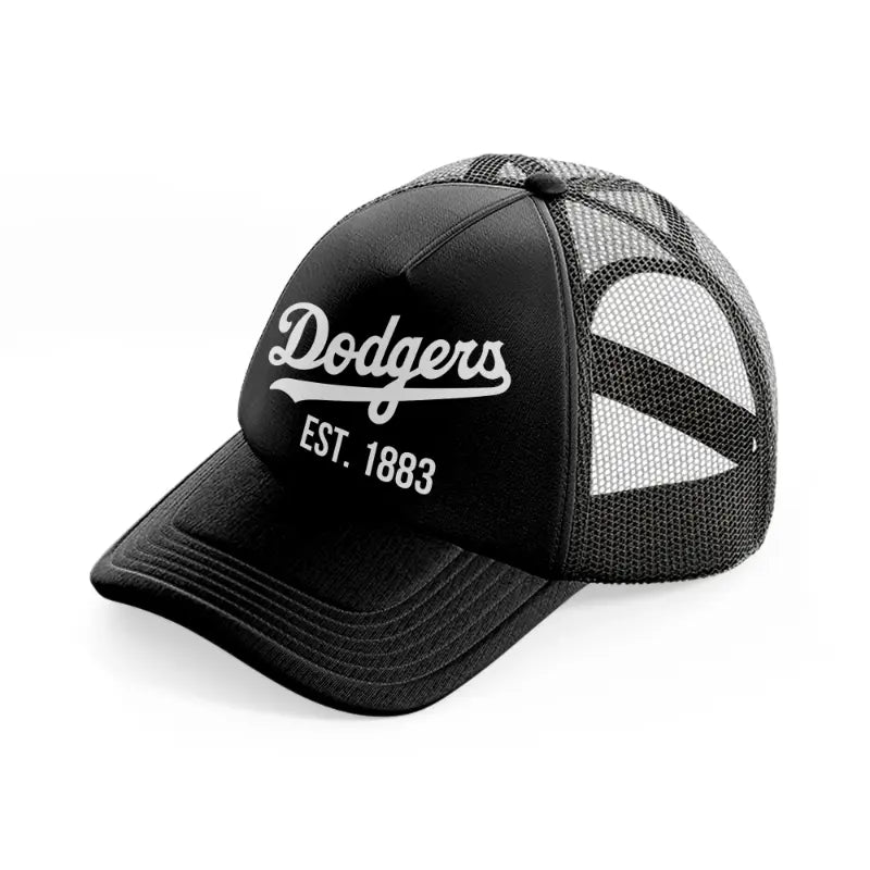 dodgers est 1883 black trucker hat