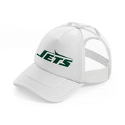 new york jets text white trucker hat