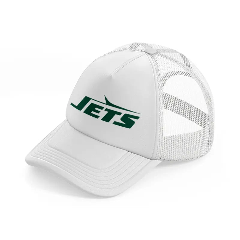 new york jets text white trucker hat