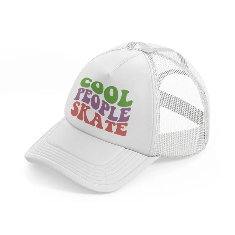 cool people skate white trucker hat