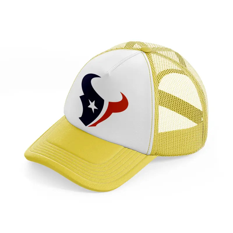 houston texans emblem yellow trucker hat