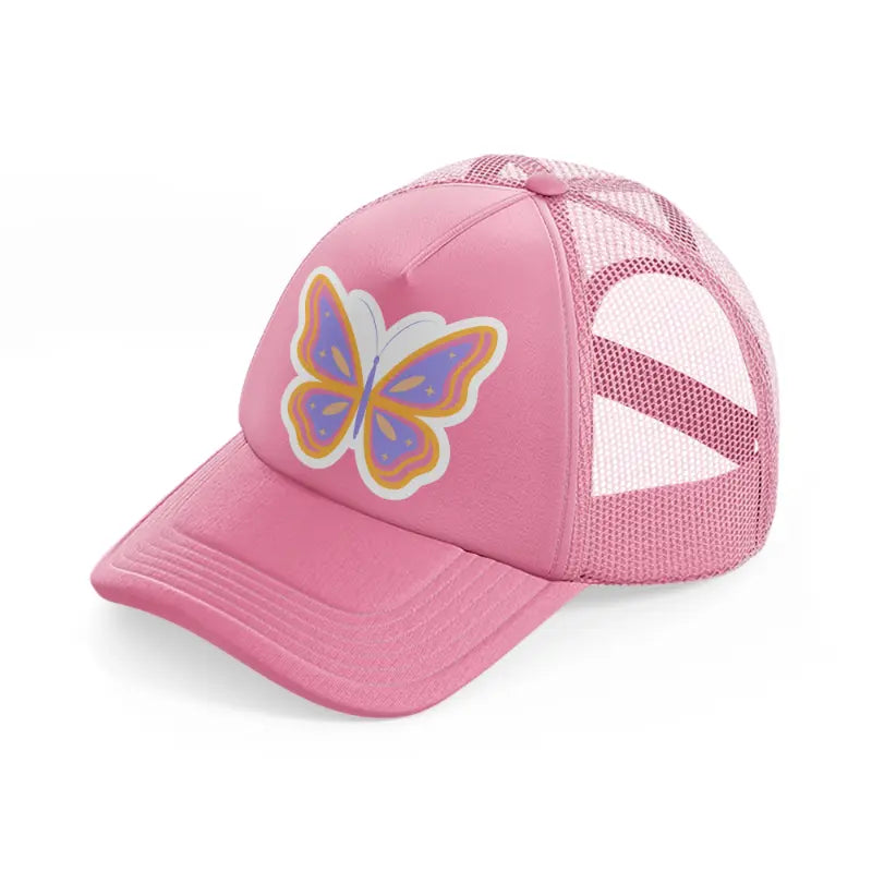 colorful butterfly pink trucker hat
